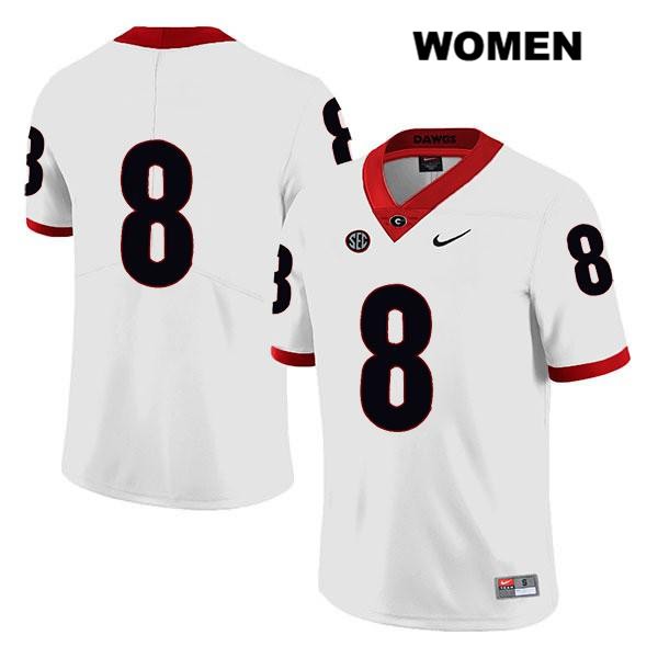 Georgia Bulldogs Women's Dominick Blaylock #8 NCAA No Name Legend Authentic White Nike Stitched College Football Jersey ZQA3656HJ